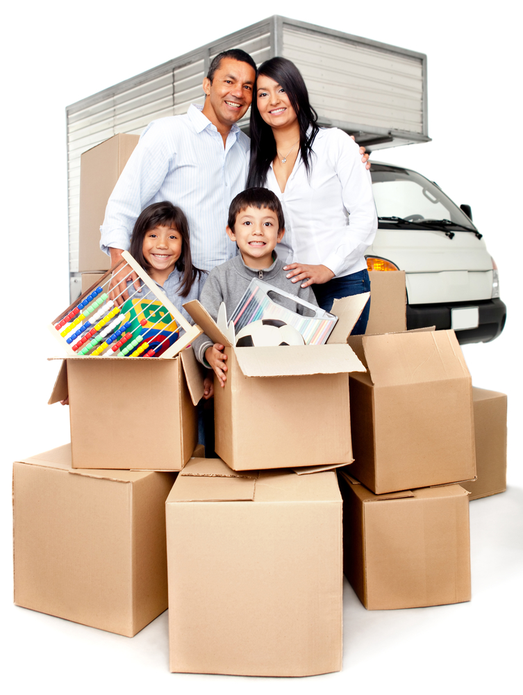 Family moving house needing the truck services to carry boxes Family moving house needing the truck services to carry boxes