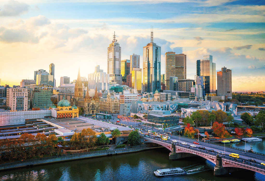 A picture of Melbourne, where a British person is considering moving to